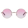 OWL Round Pink Gradiant Sunglasses Metal Frame Hippie Sunglasses UV400