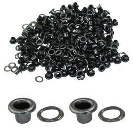 ISDVBUY 100 Sets Heavy Duty Grommet Sets,Gunmetal Eyelet Fasteners with Washers, Rust-Resistant for Craft Projects (Fabric, Tarps, Shoes, Hats, Tents)