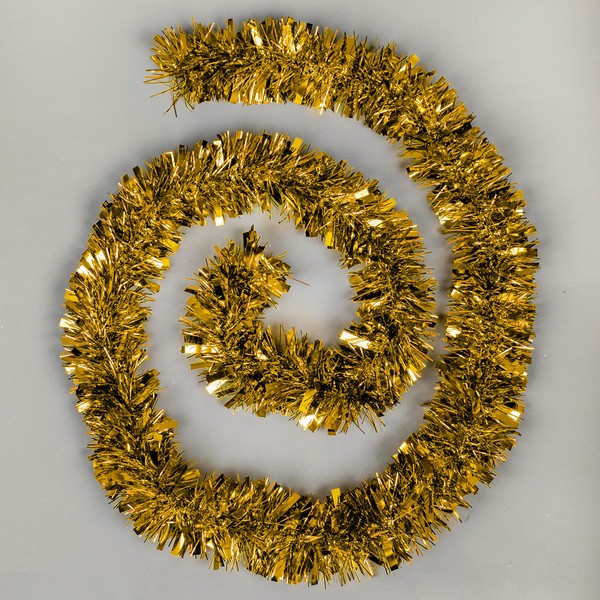 SHATCHI 1.8m/6ft Gold Luxury Deluxe Chunky Christmas Tinsel Garland Xmas Tree Decorations, one