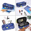 Xuwenz Blue Sky Pencil Bag Glowing Moon Starry Sky Abstract