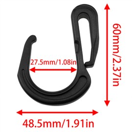 zutisay Plastic S Hook Clips Elastic Rope Hooks Nylon Mesh Hooks for Suitcase Roof Bike 12 PCS