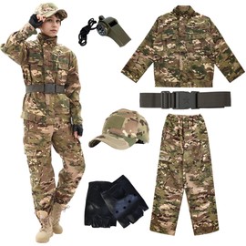 Army children's tactical suit camouflage uniform soldiers children's clothing boy army (Standard, CP camouflage, 160)