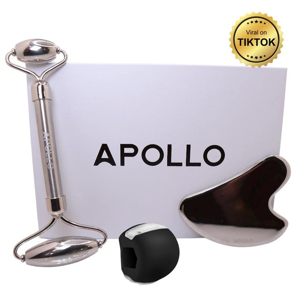 Face Slimming Bundle Gua Sha, Jade Roller, Jaw Excerciser 2.0