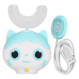 Ultrasonic Electric Toothbrush U Shaped Kids Whitening Toothbrush for Children Oral CareBlue