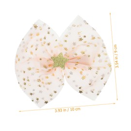 Baluue 4pcs Small Bow Hair Clips for Girls Mesh and Organza Design Birthday Party Accessories and Safe Hair Styling Tools and Light