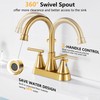 Bathroom Sink Faucet 4 Inch 2 Handle Centerset Brushed Gold
