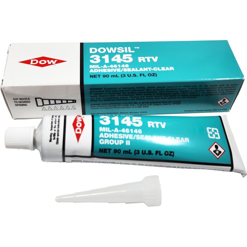 Dow 3145 RTV Mil-A-46146 Adhesive/Sealant, Clear, 90ml [3 Oz]​ Tube
