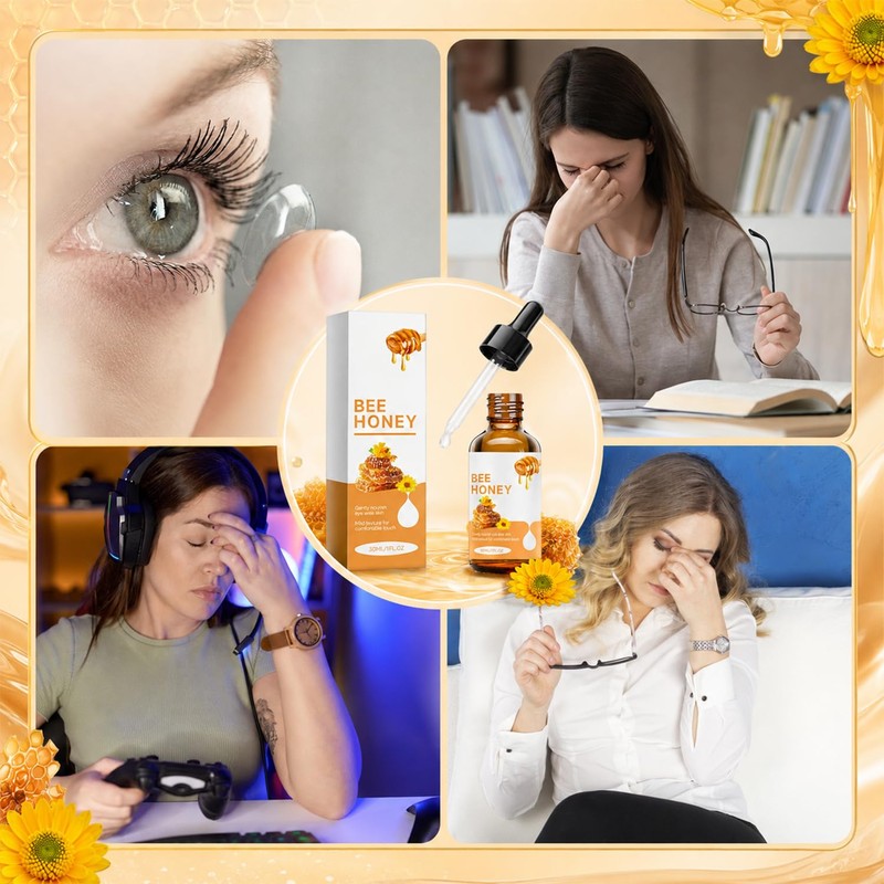 2Pcs Honey Under Eye Serum, Hydrating Eye Essence with Honey