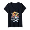 Womens Stay Pterrifyingly Cool Pterodactyl Prehistoric Art V-Neck T-Shirt