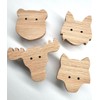 Scandinavian Animals Wall Hooks Made of Untreated Oak Wood (Elk