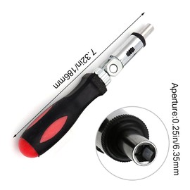 JIALWSJWAN Ratchet Screwdriver 1/4 Inch Inside Hexagon Interface Screwdriver 0-180 Degree Ratchet Bit Holder Screwdriver for Mechanical Repairs Home Industrial