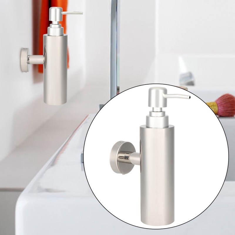 Wall Mounted Home Bathroom Stainless Steel Round Manual Hand Liquid