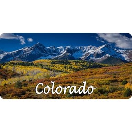 Colorado Snowy Mountain Scene Photo License Plate