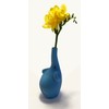 Stylish Blue Elephant Trunk Textured Ceramic 6 Inch High Bud