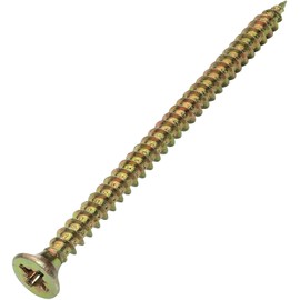 AERZETIX - C45148 - Pack of 100 - Wood Screws - Ø3x50mm - Brass Coated Steel - Countersunk Head - Pozidriv Cross Recess - Brass Colour
