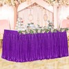 PATYDEST Purple Table Skirt 6FT for Rectangle Tables Sparkly Sequin