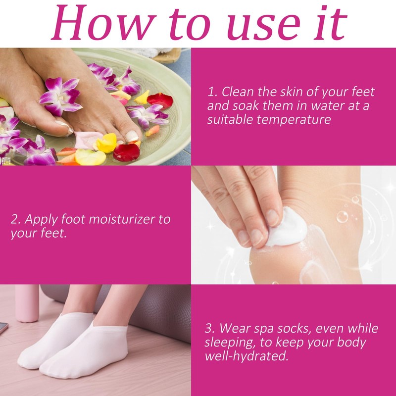 3 Pairs Moisturizing Socks Overnight for Dry Feet, Lotion Socks,