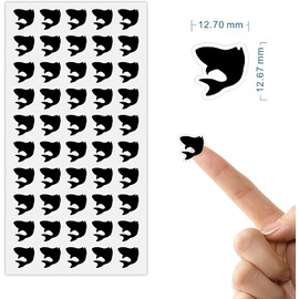 Sunny Bride Wedding Meal Stickers - Wedding Meal Indicator Stickers - Wedding Meal Choice Stickers (50 Stickers - Fish, Black)