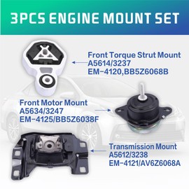 YBDDZH Engine Motor and Transmission Mount Kit, Compatible with 2012-2015 Explorer 2.0L L4 Turbocharged Engine,Replace OE A5634 BB5Z6038F A5614 BB5Z6068B A5612 AV6Z6068A Set of 3