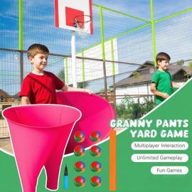 Juego de juegos de patio con 1 pantalón gigante, 8 bolas hinchables, 1 bomba de aire y cintas, juegos de lanzamiento al aire última intervensión para adultos, reunión familiar, actividades de equipo