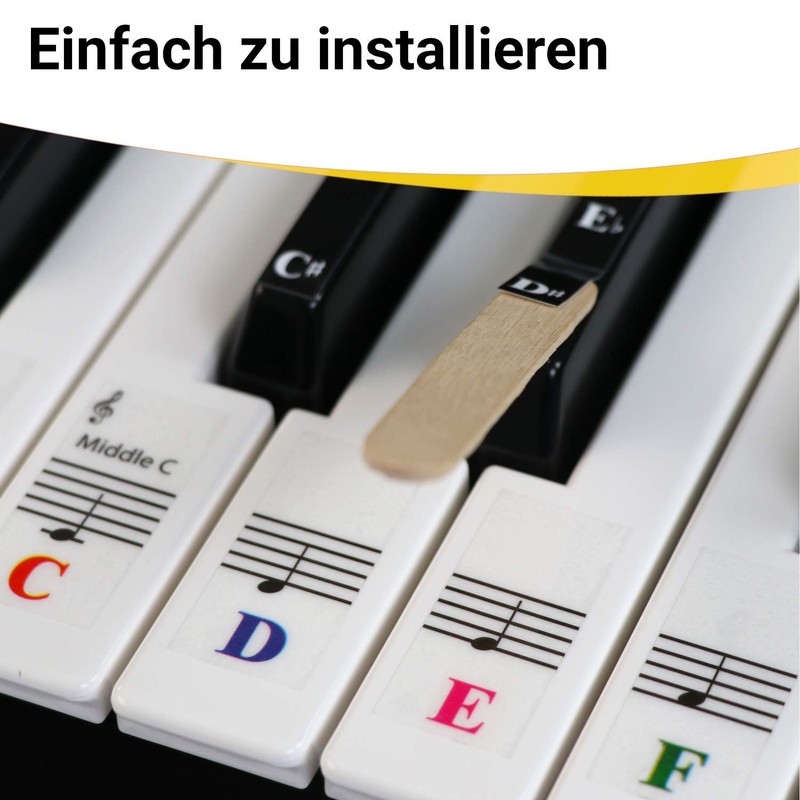 Piano Stickers for 61 Keys Keyboards Transparent and Removable