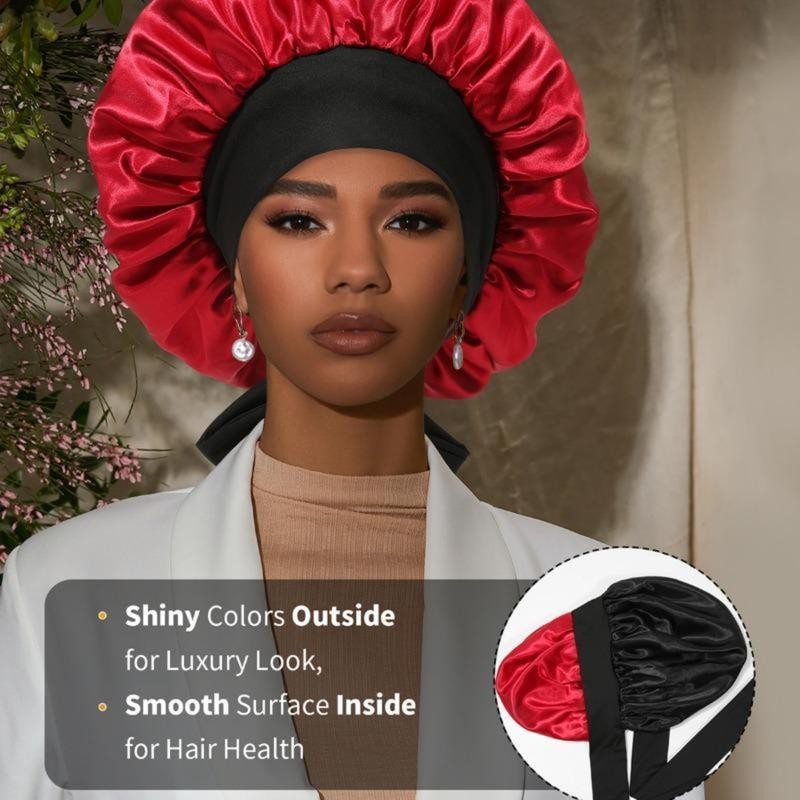 AWAYTR Satin Bonnet Silk Like Bonnets for Sleeping Sleep Cap