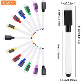 JETOP Pack of 20 Foil Pens with Eraser Whiteboard Pens with Sponge Foil Pen Wipe Clean Non Permanent Wipe Clean for Office, School, Home, 3-in-1 Whiteboard Pens (11.3 x 1 cm)