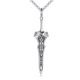 VONALA Master Sword Necklace for Men Women 925 Sterling Silver Hyrule Warriors Jewelry for Unisex