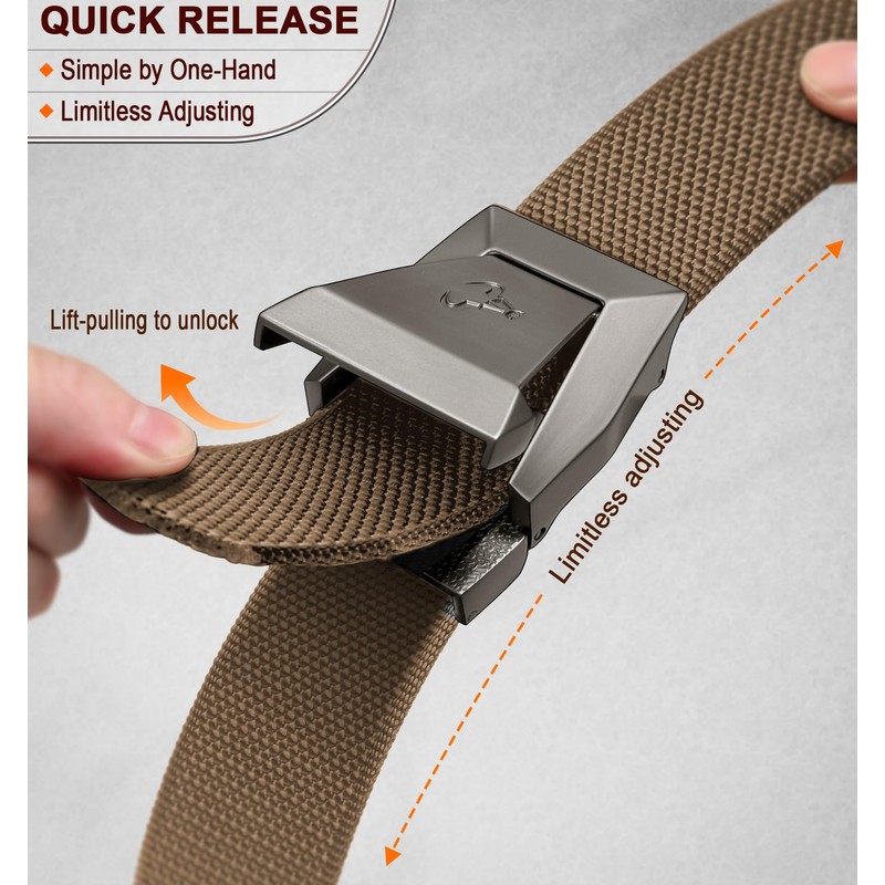 BULLIANT Men Stretch Belt, Nylon Rigger Web EDC Holster Belt