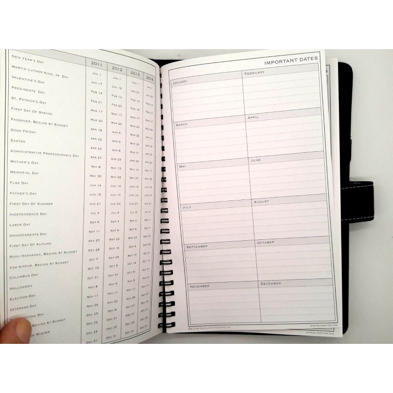 Blue Sky Pro Notes Black Notebook / Planner Faux Leather