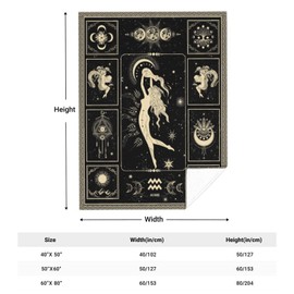 Eupoebun Aquarius Constellation Blanket Astrology Sign Throw Blanket, Lightweight Microfiber Blanket Birthday Graduation to Mom Gifts for Women Men 40"X50"