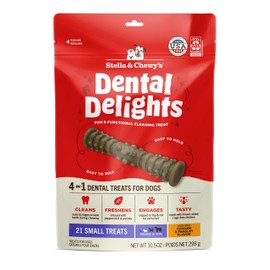 Stella & Chewy's Dental Delights with Freeze-Dried Chicken - Small Dental Treats for Dogs, 10.5 Ounce Bag