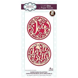 Creative Expressions Paper Panda - Christmas Baubles Joy & Jingles Bells - Craft Die CEDPP008,8.9 x 8.9