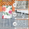 Metal Floor Standing Display Easel, 56" H White Decorative Scroll