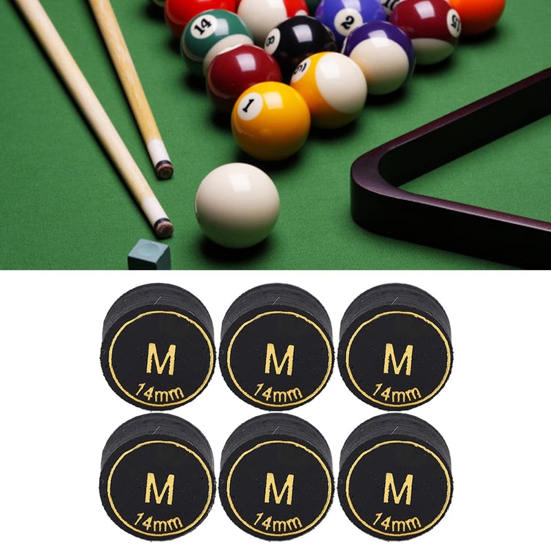 POENVFPO Pack of 6 14 mm Billiard Cue Tips, Professional