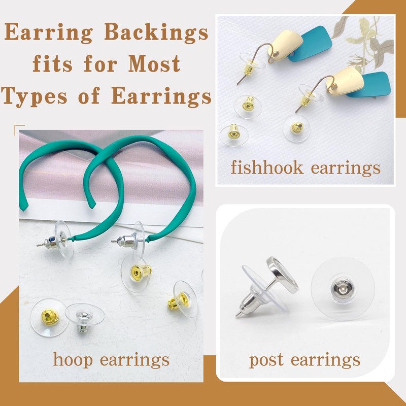 Earring Backs, Earring Safety Back Stopper Clutch Ear Locking with