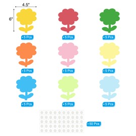 PATIKIL Sunflower Cutouts, 45 Pack Paper Flowers, Colorful Flower Cutout for Classroom Decoration DIY Craft Project, Assorted Color