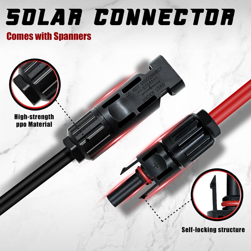 Feotech 120 PCS Solar Connectors Male & Female Panel Cable