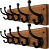 WEBI Rustic Coat Rack Wall Mount,5 Cast Iron Coat Hooks