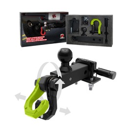 AMBULL Rotatable Split Shackle Trailer Hitch Receiver & 2-Inch Ball Mount, 3/4" Jowl Split Shackle with 2" Towing Ball Mounts, 23T/50706Lbs Break Strength Heavy Duty Towing Recovery Hitch, Blackgreen