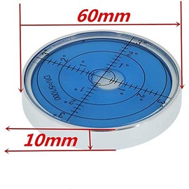 UMEI 60X10mm Aluminum alloy luminous level High Precision Horizontal Bubble Cardan Level Horizontal Bubble Band Horizontal Ball Horizontal Bead Leveler Accuracy 15'/2