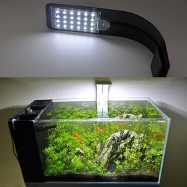 OsAtNb 24 LED Aquarium Light 10 W Aquarium Lighting with White and Blue Light LED Water Plant Light Ultra Thin Aquarium Lighting Lamp Plant Grow Light for Aquariums