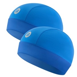 ROCKBROS Skull Cap Cooling Helmet Liner Beanie, Mesh Cycling Running Hat for Men Women, Fits Under Helmets Blue