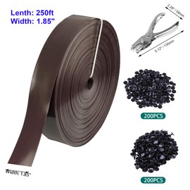 Zadery Chain Link Fence Tape,250ft×1.85in, Fence Privacy Strip,One Hole Punch&200 Fasteners，Suitable for Terraces, Patio, Gates, Swimming Pool (Brown)