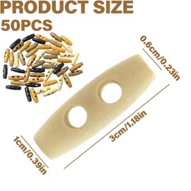 Shoyisenka 50 Pieces, 2-Hole Wooden Stick-Shaped Buttons (Mixed Color 1x3cm) | DIY Sewing Accessories for Coats/Jackets/Cardigans.
