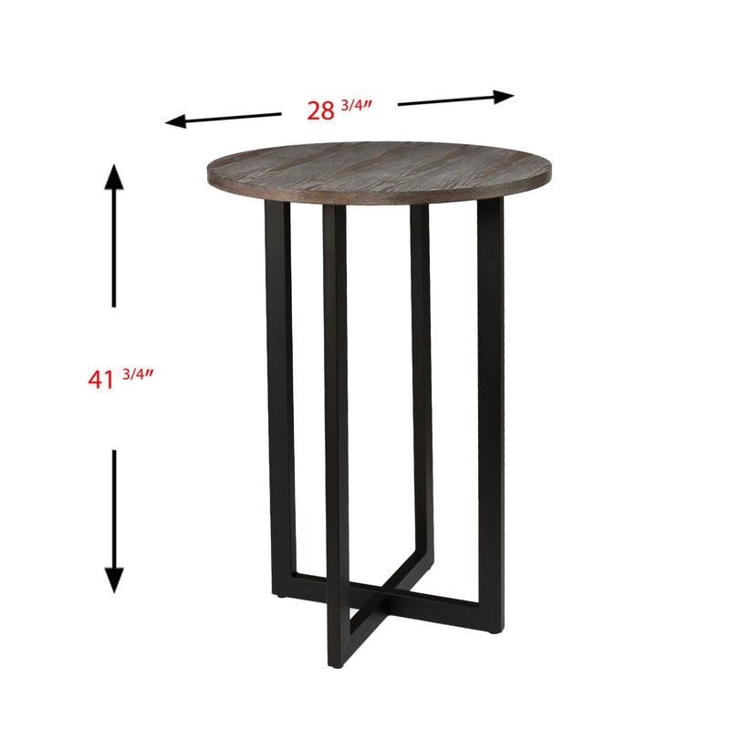 SEI Furniture Danby 42" Bar Bistro Table, Burnt Oak, Black