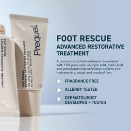 Prequel Skin Foot Rescue, Professional Foot Treatment with 15% Urea + Salicylic Acid. Advanced Cream For Dry Cracked Feet. Clinical-Grade Moisturizer. 1.7oz