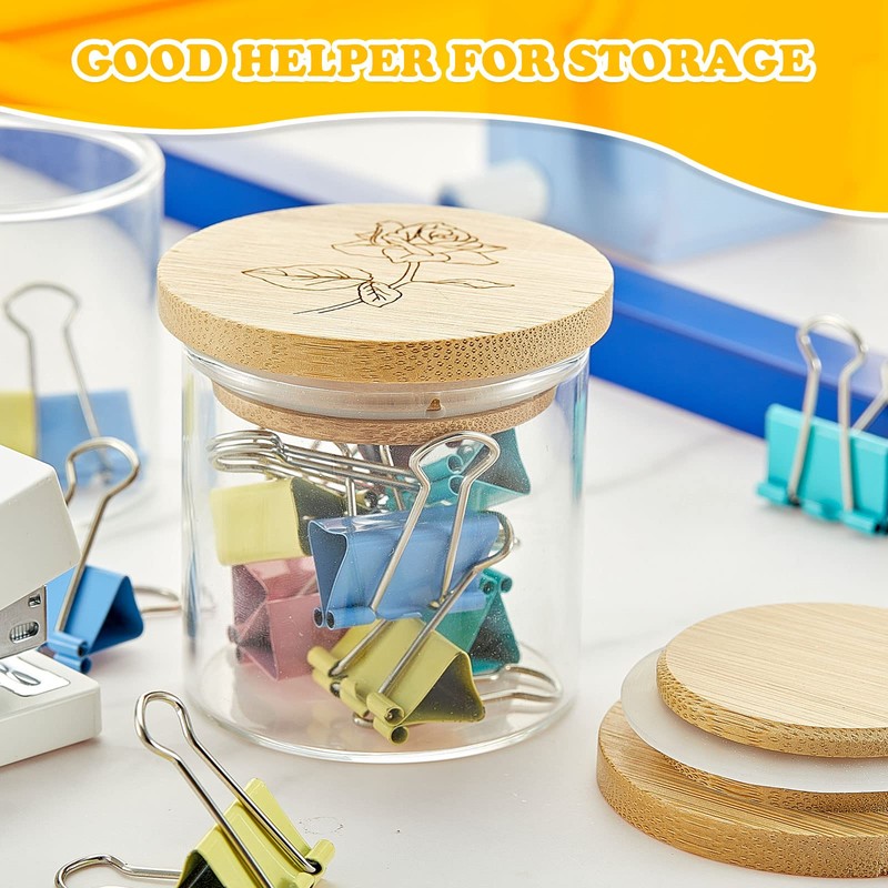 Gueevin 18 Pieces Yogurt Jar Lids Bulk Bamboo Wooden Lids