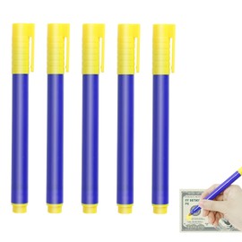 Annlpoy Pack of 5 banknote checker pen for banknotes counterfeit money checker euro, banknote checker pen for counterfeit money detection, suitable for US dollars, euros, pounds, yen, won - portable