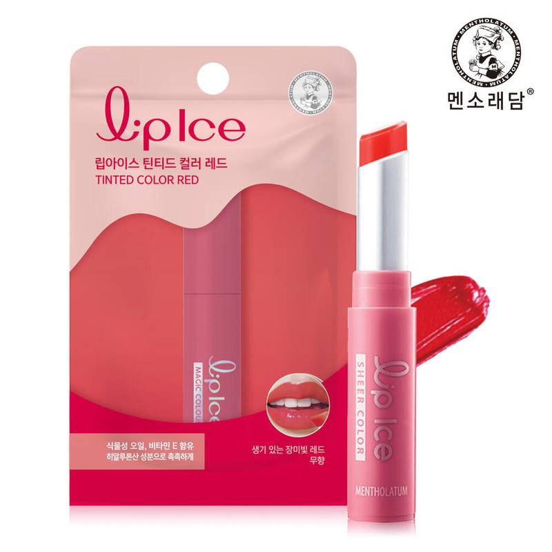 Mentholatium 멘소래담 립아이스 매직컬러 스트로베리+틴티드레드+스칼렛 Mensoldam Lip Ice Magical Color